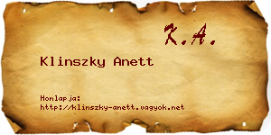 Klinszky Anett névjegykártya